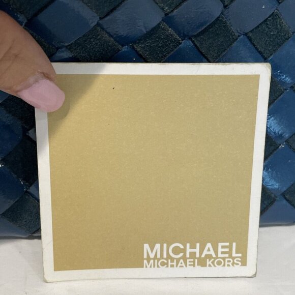 VTG Michael Kors Woven Clutch Shoulder Crossbody Bag Convertible Suede Leather - Picture 9 of 12